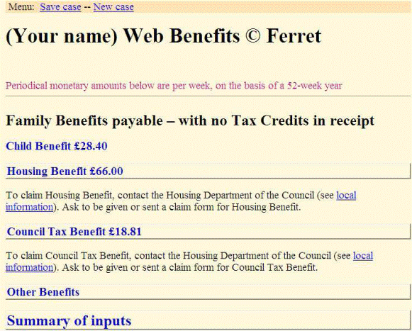 benefits online: webben