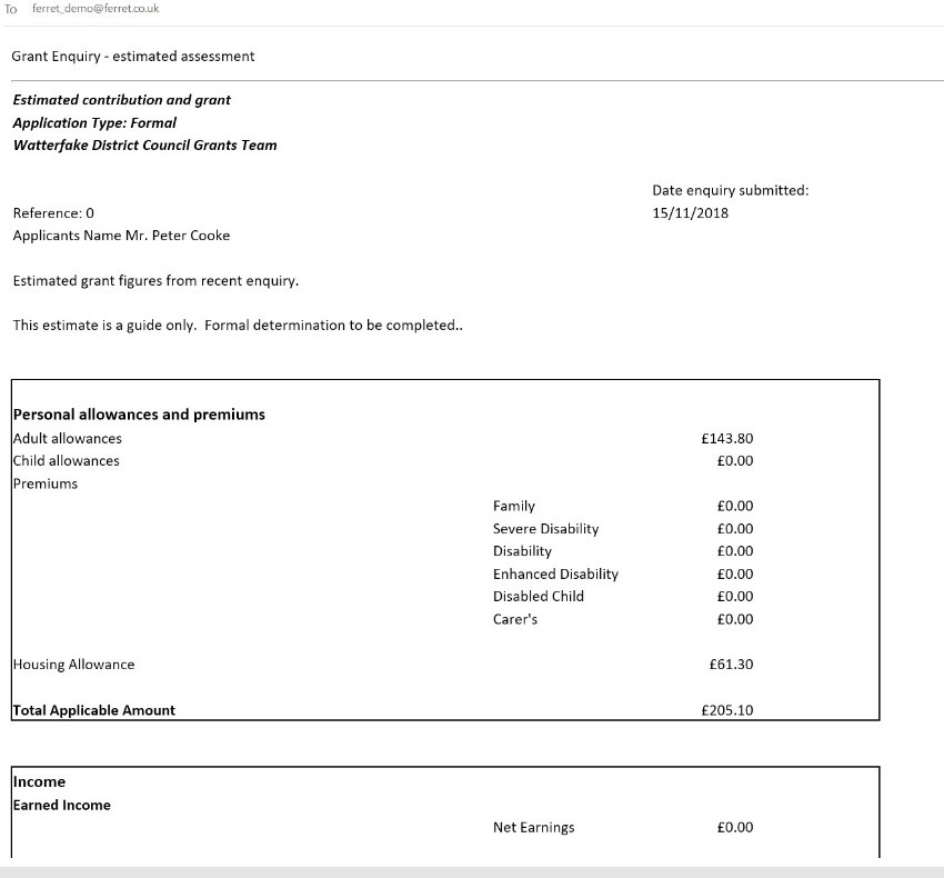 DFG eform output